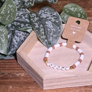 Handmade Beaded Bracelet with Letter Beads